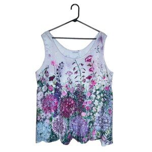 MISSLOOK Purple Floral Sleeveless Blouse - Size 3XL